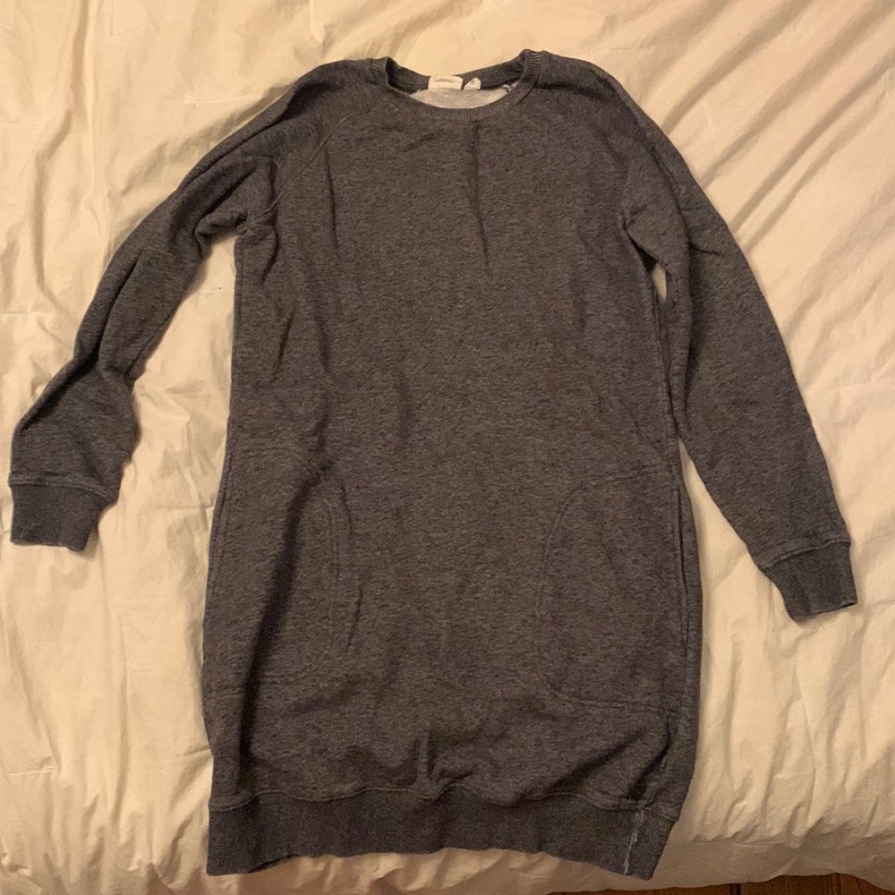 grey long sleeve mini dress, ten tree brand, size medium